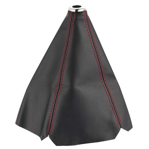 Universal Car Gear <b>Shift</b> Cover Pu Leather Dust Cover For Manual Transmission Stick <b>Knob</b> Protector Black With Red Blue Stitching - Product Image 4