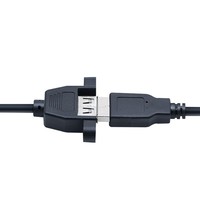 Câble d'extension USB 2.0 de 1 m à montage sur panneau, mâle vers femelle, avec vis de verrouillage pour appareil photo