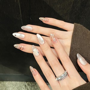 Esmalte <span class=keywords><strong>de</strong></span> <span class=keywords><strong>Uñas</strong></span> Acrílico Semitransparente con Diseño <span class=keywords><strong>de</strong></span> Rosas y <span class=keywords><strong>Tulipanes</strong></span>, Estilo Barroco, con Estrellas, Luna y Varita <span class=keywords><strong>de</strong></span> Hada, Brillante y Ultrafino - Product Image 4