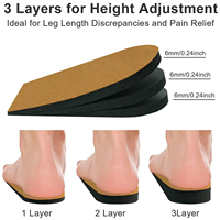 Élévateurs de talon réglables pour chaussures, semelles intérieures d'augmentation de hauteur de 1/4 pouces pour la tendinite d'Achille, écart de longueur de jambe, élévateurs de chaussures