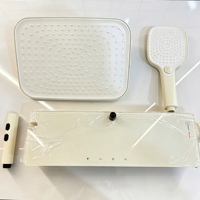 Système de douche complet blanc crème avec robinet en laiton massif, ensemble de douche pluie 4 fonctions pour salle de bain, hôtel, appartement, rénovation