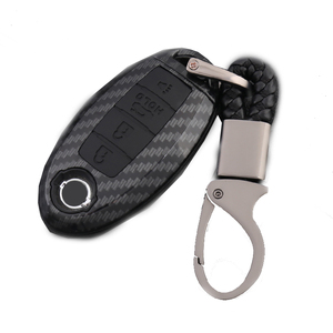 Étui de porte-clés de voiture 3 boutons en Fiber de carbone ABS, housse pour porte-clés de voiture pour Nissan Altima, Maxima, shimano, <span class=keywords><strong>Rogue</strong></span>, Sentra, Titan 2006 — 2018 - Product Image 1