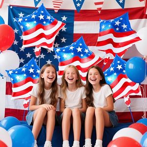 Bulk 18 Inch Patriotic American Flag Star-shaped Foil <b>Balloon</b>, Metallic Party <b>Balloon</b> for 4th of July Independence Day <b>Decor</b> - Product Image 4