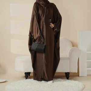 Sharut 2025 all'ingrosso abbigliamento islamico personalizzato moda <span class=keywords><strong>pipistrello</strong></span> manica lunga <span class=keywords><strong>con</strong></span> lo stesso foulard donna <span class=keywords><strong>abito</strong></span> musulmano Abaya - Product Image 3