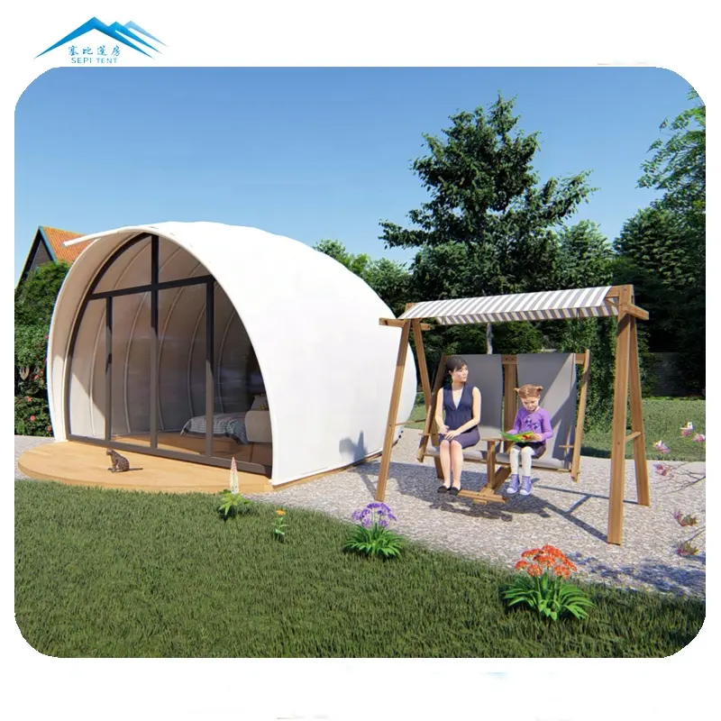 야외 미니 하우스 tenda 쉘 모양 PVDF 패브릭 구조 사파리 럭셔리 글램핑 텐트 판매