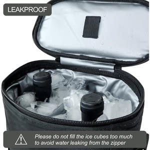 Tas jinjing anggur insulasi ramah lingkungan, 2 botol, tas pendingin berbantalan, anti bocor, kapasitas 0,75l untuk perjalanan - Product Image 3