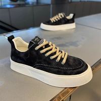 Chaussures Homme 2025 Nouvelle Collection Été – Baskets Montantes Coréennes en Tissu à Lacets, Style Sport-Casual, Tendance Skate, Respirantes et Rehaussantes