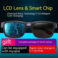 Cambio de color inteligente Lentes de moda Conducción TR90 Marco Lente de vidrio templado Gafas de sol fotocromáticas Chip de computadora Gafas de sol