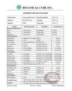 B.C.I label privé extrait de racine d'Ashwagandha de haute qualité 10% sans extrait d'Ashwagandha