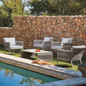 Conjunto de Sofás Modulares para Exteriores, Muebles de Patio Tejidos con Cuerda de Aluminio Resistentes a la Intemperie, Cómodo Conjunto de Sillones para Jardín con Cojines - Product Image 2