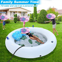 OEM personalizado doble flotante cama Piscina redonda adulto reclinable PVC inflable con luz LED solar