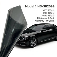 Film solaire pour vitres de voiture, 99% de protection UV, film en nitrure de titane PET, isolation thermique, anti-éblouissement, pour vitres avant et latérales de voiture