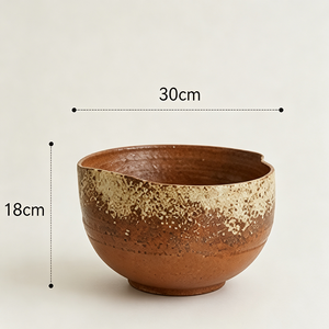 Ensemble de vases <span class=keywords><strong>en</strong></span> céramique terracotta marron tacheté bicolore, bord irrégulier, style Wabi Sabi, décoration de table - Product Image 5