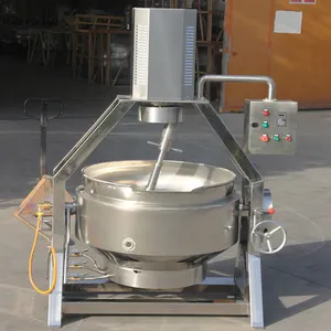 100L/200L/300L/400L Tomato Potato Sauce Paste Factory Commercial Stainless Steel Electric Heating Cooking Pot With Mixer