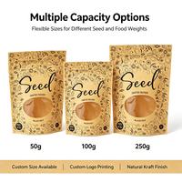 Sachet Doypack Personnalisé en Papier Kraft avec Fenêtre Transparente et Fermeture Zip Refermable pour Emballage Alimentaire (Noix, Graines, Épices, Snacks)