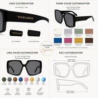 Gafas de Sol LMA Vintage de Gran Tamaño, Cuadradas, con Protección UV400, Logotipo Personalizado, Colores Populares, para Hombre y Mujer