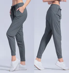 Female Sportswear Trousers Nylon Quick Dry Running Pants Causal Breathable Drawstring Pocket Yoga Joggers Women Sweatpants