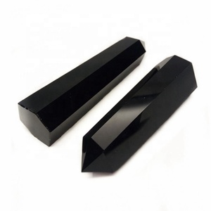 Vente en gros : Obélisque en cristal de quartz naturel, pointe de baguette en obsidienne noire charmante pour la décoration - Product Image 2