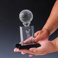 Trophée de golf en verre écologique de conception gratuite trophées gravés pour les compétitions sportives et les fêtes