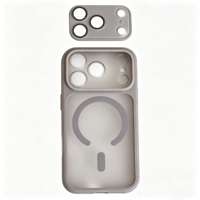 Coque de téléphone antichoc et anti-traces de doigts en TPU+PC avec double objectif amovible, design magnétique de luxe et motif ondulé
