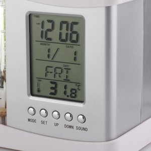 Lampu LED warna-warni untuk akuarium, lampu LED USB Desktop akuarium LCD jam waktu Alarm warna-warni 1.5 Quart kaca Mini tangki ikan berlari Alarm Desktop air - Product Image 6