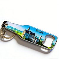 Porte-clés décapsuleur en forme de bouteille de bière en alliage de zinc métallique avec logo personnalisé, souvenirs touristiques de la ville de Cologne, Allemagne