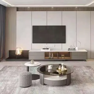 现代北欧风格电视Tabinet茶几套装豪华家居现代木质电视墙柜设计