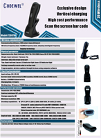 Escáner de Código de Barras Inalámbrico 1D 2D CCD 2.4G BT USB, Lector de Códigos QR para Punto de Venta, Supermercado, Almacén