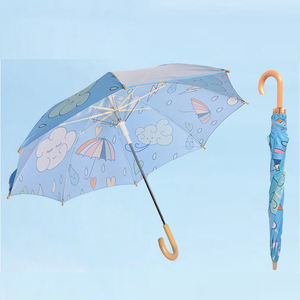 Personalizzato Logo cartone animato trasparente per bambini ombrello piccolo bastone Paraguas per giocare con 1 POE pannello sicuro in vista controllo manuale - Product Image 1