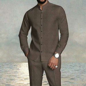 남자의 캐주얼 가을 동물 니트 스트리트 스타일 티셔츠 바지 세트 긴 소매 디지털 인쇄 야외 스포츠 빈티지 2 조각 - Product Image 3