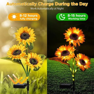 <span class=keywords><strong>Luces</strong></span> <span class=keywords><strong>Solares</strong></span> de Jardín con Forma de Girasol, <span class=keywords><strong>Luces</strong></span> <span class=keywords><strong>Solares</strong></span> Impermeables <span class=keywords><strong>para</strong></span> Exteriores, <span class=keywords><strong>para</strong></span> Jardín, <span class=keywords><strong>Patio</strong></span> Trasero, Camino, Terraza, Porche, Primavera - Product Image 3