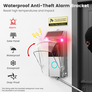 Couverture étanche pour sonnette vidéo d'extérieur et d'intérieur, sécurité antivol, bouton sans fil, couverture transparente anti-pluie et anti-poussière - Product Image 1