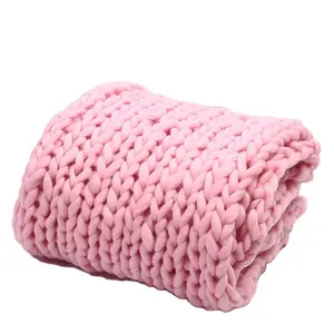 Luxury Super Thick Warm Cozy No Shedding Braided Knit Blanket Chunky Knitted Throw Blanket