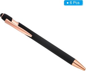 Stylo bille 2-en-1 en métal rose, logo personnalisé, pointe 1,0 mm, design sportif, cadeau publicitaire original, fourni par l'usine - Product Image 4