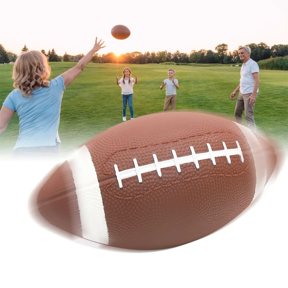 Bola de rugby do futebol americano inflável tamanho padrão barato 3/6/9, treinamento para jovens e adultos