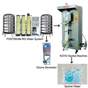 Koyo Mesin Pengolahan Air Murni/penuh otomatis lini produksi cairan mengisi/sachet lengkap lini produksi air