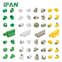 Raccords robustes IFAN ISO 15874 PPR toutes tailles moulés par injection PN25, coudes et tés pour alimentation en eau