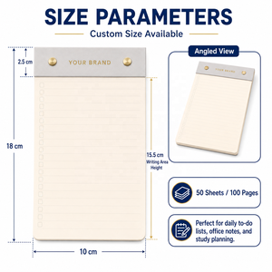 Libreta de Lista de Tareas Personalizada con Papel Couché, Logotipo en Lámina Dorada y Encuadernación con Remaches para Planificación Diaria de Oficina - Product Image 4