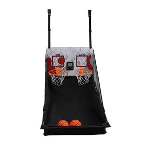 رف شلال لكرة السلة صغير بشخصين لعبة الرماية الداخلية للأطفال مع طوق باب معلق معدات ملعب كرة تنس رف - Product Image 2