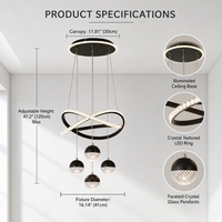 Lustre moderne en fer, acrylique et silicone pour salle à manger, lampe de salon, luminaire suspendu LED 80w