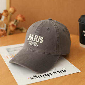 Gorra de Béisbol Bordada con la Palabra 'PARIS' en 6 Colores, Gorra de Algodón Lavado Estilo Dad Hat, Gorra de Sol Casual Ajustable para Hombre y <span class=keywords><strong>Mujer</strong></span> - Product Image 1