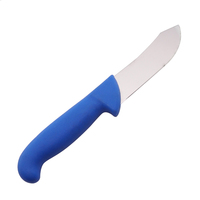 Petit couteau à découper pour boucher, manche en PP bleu