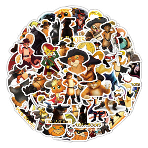 50 autocollants amusants et mignons de dessins animés américains, Aventures de Chatons, <span class=keywords><strong>Puss</strong></span> in Boots, Comédie - Product Image 2
