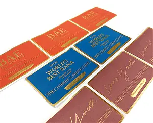 Private Design High Grade Product Packaging Stickers Custom 24K Gold Foiled Art Paper Adhesive Label Gold Foil Stickers