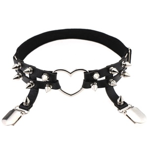 Ceinture <span class=keywords><strong>de</strong></span> jarret et <span class=keywords><strong>de</strong></span> cuisse sexy pour <span class=keywords><strong>femme</strong></span> en cuir PU à clous, élastique, style punk avec rivets en forme <span class=keywords><strong>de</strong></span> cœur, accessoire <span class=keywords><strong>de</strong></span> mode, <span class=keywords><strong>chaîne</strong></span> <span class=keywords><strong>de</strong></span> <span class=keywords><strong>cheville</strong></span> - Product Image 6