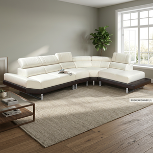 Sofá Esquinero BIS DREAM, Muebles Modernos para Sala de Estar, Diseño Modular de Tela y Cuero Genuino, Sofás 3+2+1, Malasia - Product Image 2