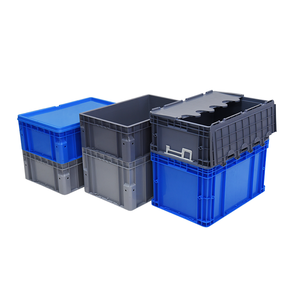 400*300*230 ağır mavi istiflenebilir geri dönüşümlü plastik katı kutu hareketli kasalar depolama taşıma Eurobox lojistik kutuları - Product Image 5