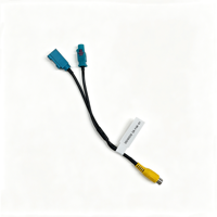 Adaptateur de câblage de caméra OEM pour voiture, connecteur FAKRA mâle/femelle, double RCA mâle, câble de rétrofit pour véhicule de 30 cm