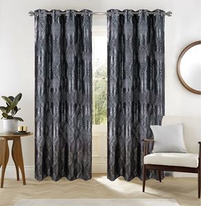 <strong>Blackout</strong> Window <strong>Curtain</strong> with Foil Print Design - Product Image 4