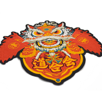Patch brodé personnalisé avec logo à coudre sur vêtement, applique autocollante thermocollante, grand patch brodé 3D de dessin animé de créateur